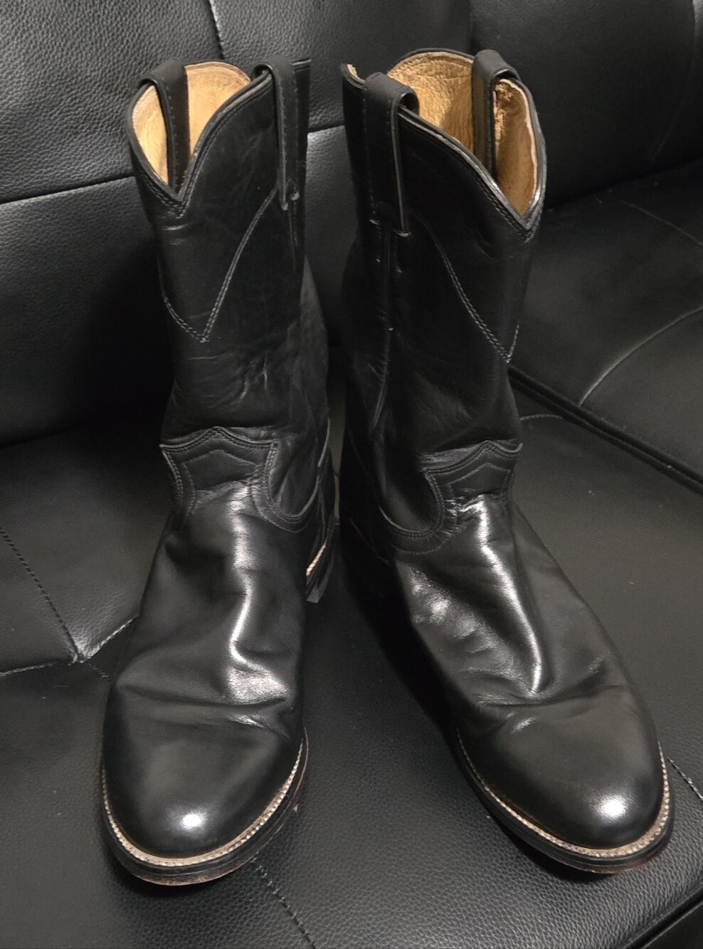 Mens Black Justin Ropersv Style 3133 Size 10.5D